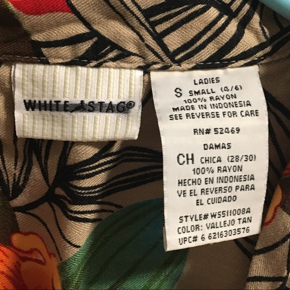 Vintage White Stag Floral Print Top, Small, EUC - Picture 5 of 6